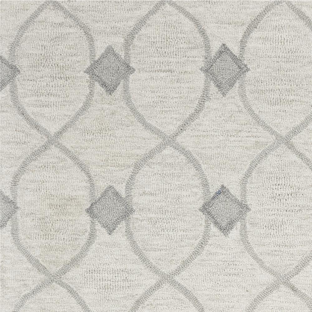 5'x7' Ivory Hand Tufted Wool Ogee Indoor Area Rug - 352552. Picture 2