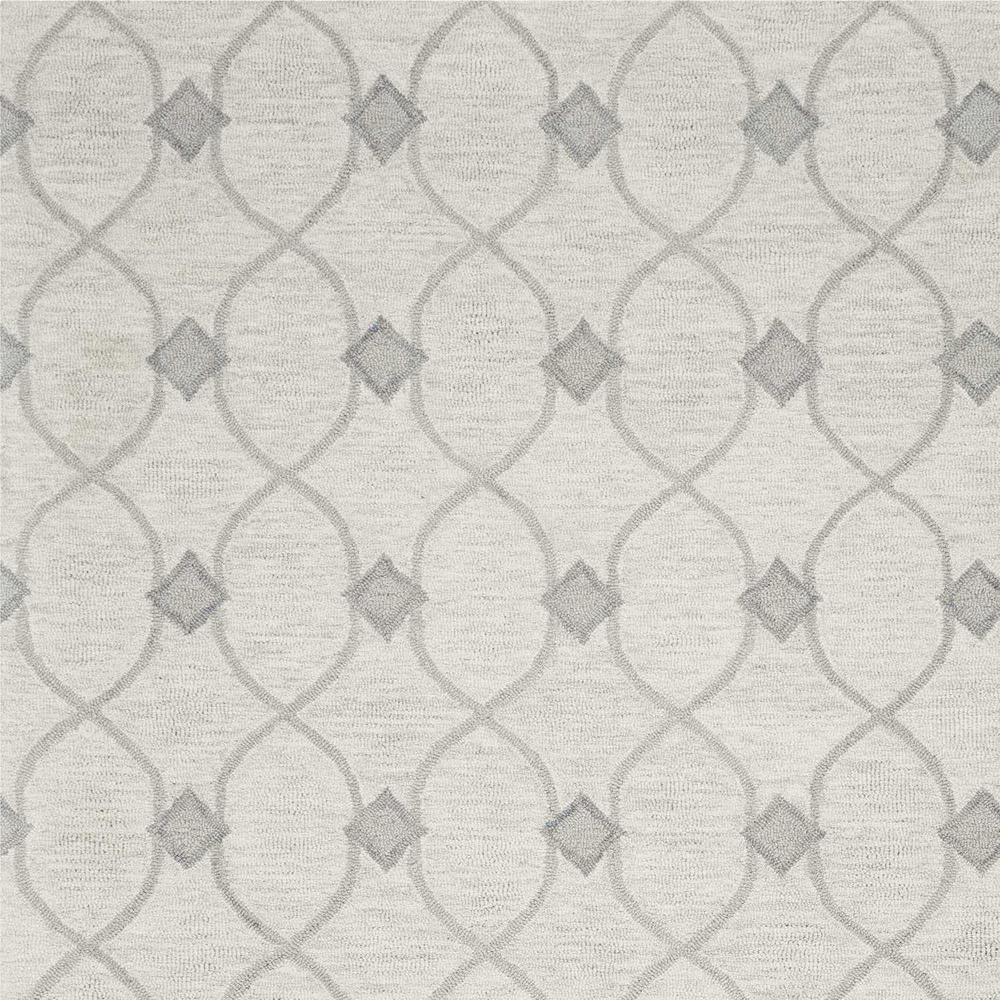 5'x7' Ivory Hand Tufted Wool Ogee Indoor Area Rug - 352552. Picture 3