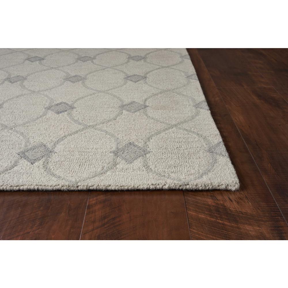5'x7' Ivory Hand Tufted Wool Ogee Indoor Area Rug - 352552. Picture 5
