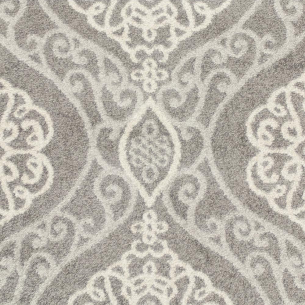 7'x10' Silver Grey Machine Woven UV Treated Floral Ogee Indoor Outdoor Area Rug - 352601. Picture 2