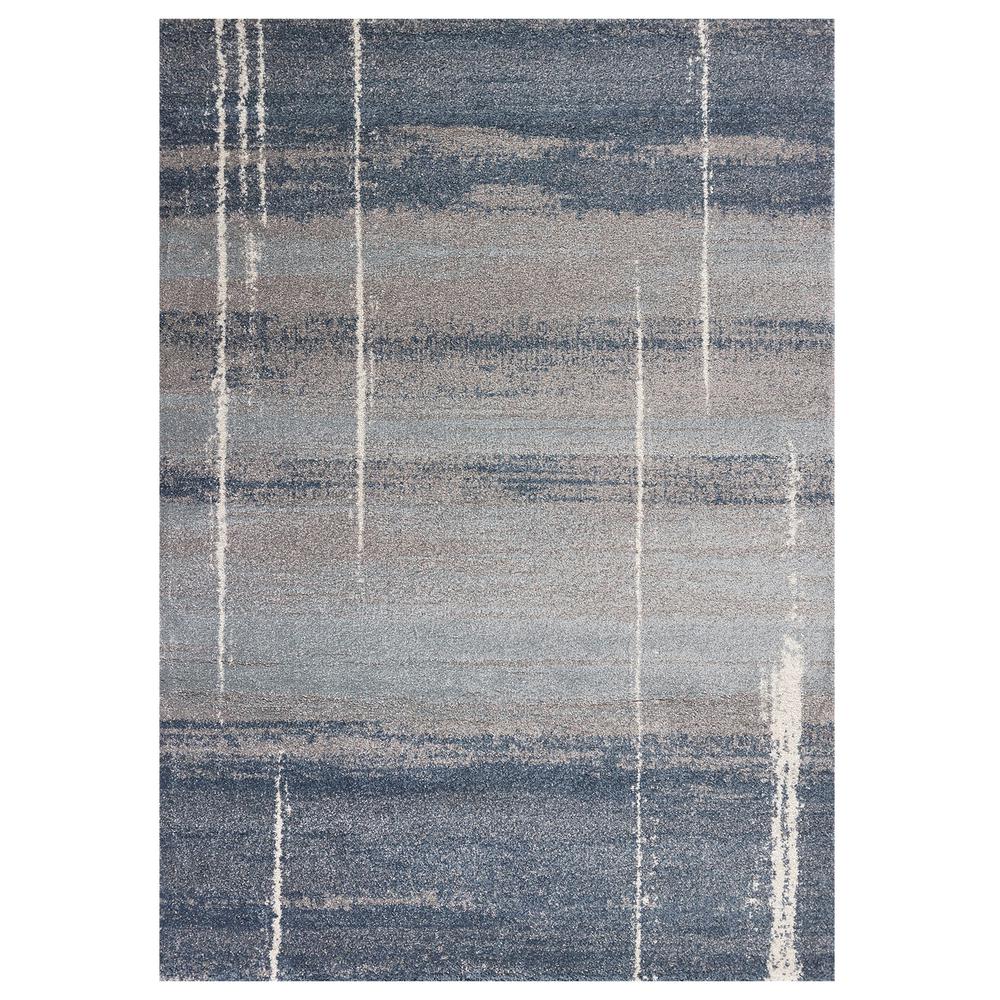 5'x8' Blue Grey Machine Woven Abstract Indoor Area Rug - 352693. Picture 6