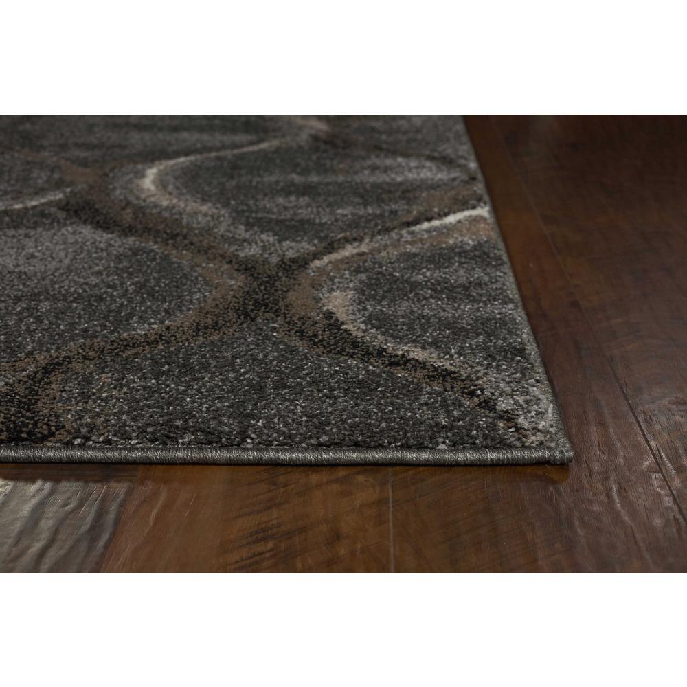 5'x8' Charcoal Grey Machine Woven Ogee Indoor Area Rug - 352697. Picture 4