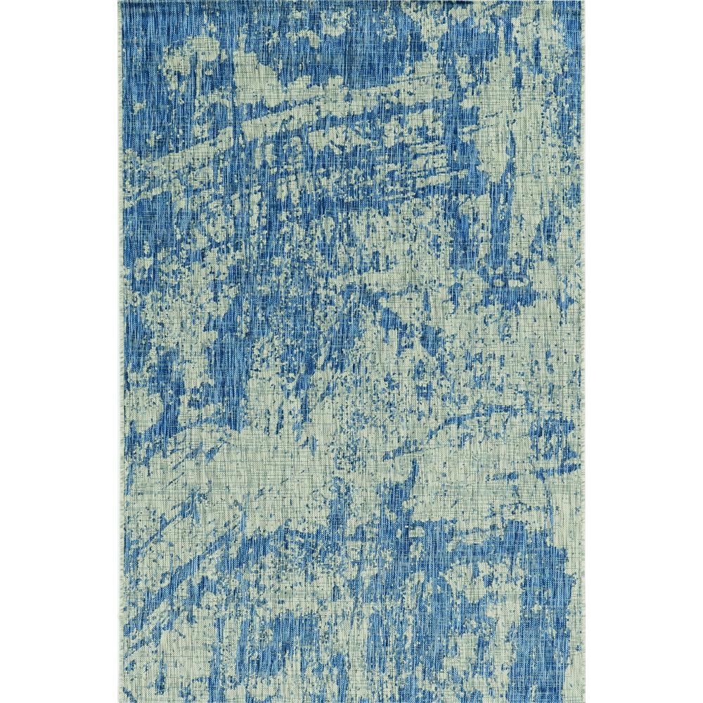 8' x 11' Grey or  Denim Abstract Brushstrokes UV Treated Indoor Area Rug - 352729. The main picture.