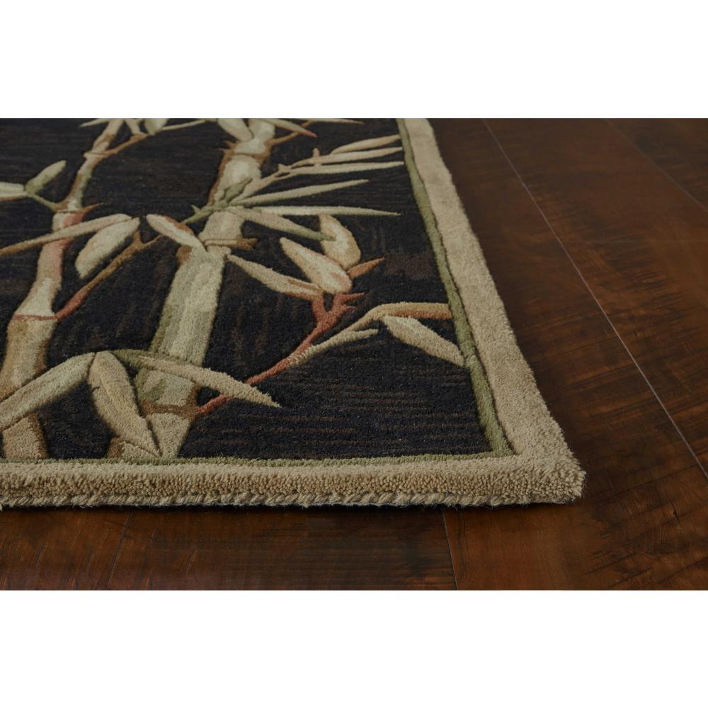 4'x6' Black Hand Tufted Bordered Bamboo Indoor Area Rug - 352738. Picture 2
