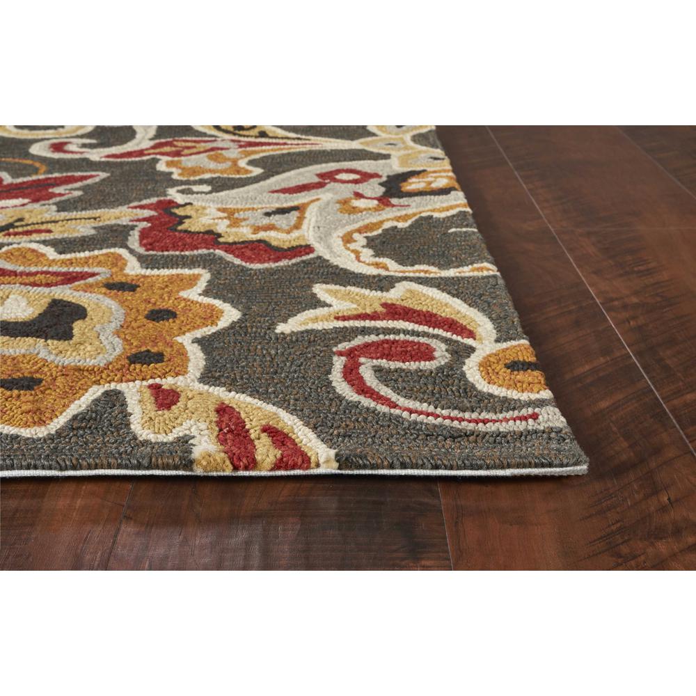 5'x8' Taupe Hand Hooked UV Treated Floral Indoor Outdoor Area Rug - 352772. Picture 5