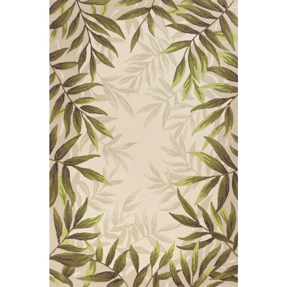 5' x 7' Sand Leaves UV Treated Indoor Outdoor Area Rug - 352777. Picture 1