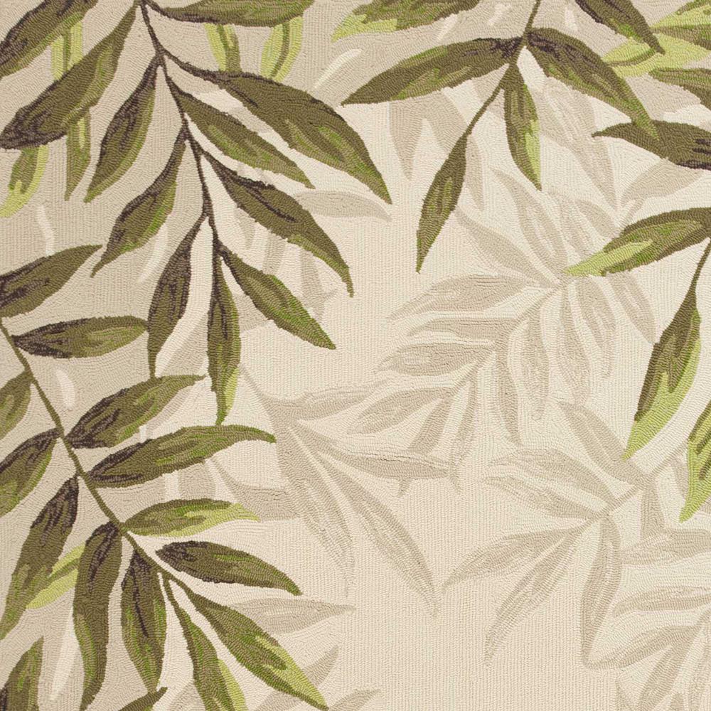 5' x 7' Sand Leaves UV Treated Indoor Outdoor Area Rug - 352777. Picture 3