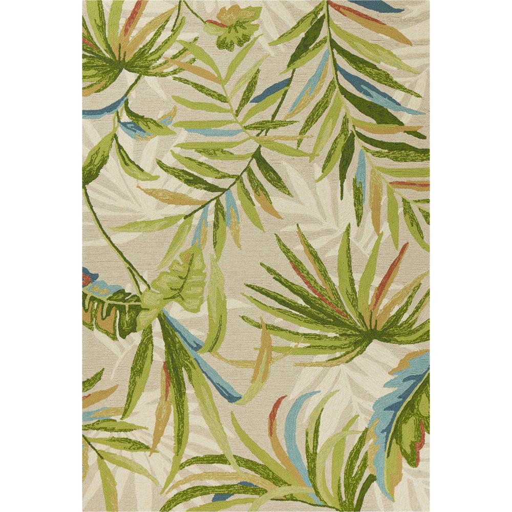 5'x8' Sand Ivory Hand Woven UV Treated Palm Tropical Indoor Outdoor Area Rug - 352783. Picture 1