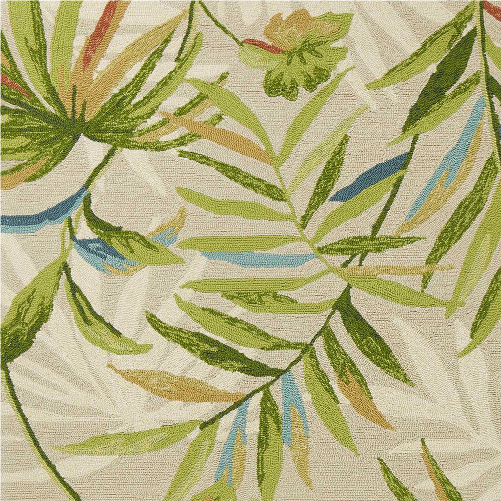 5'x8' Sand Ivory Hand Woven UV Treated Palm Tropical Indoor Outdoor Area Rug - 352783. Picture 4