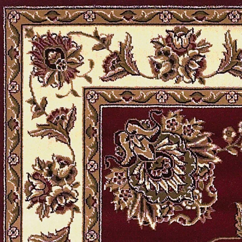 Red Ivory Machine Woven Traditional Octagon Indoor Area Rug - 352833. Picture 1