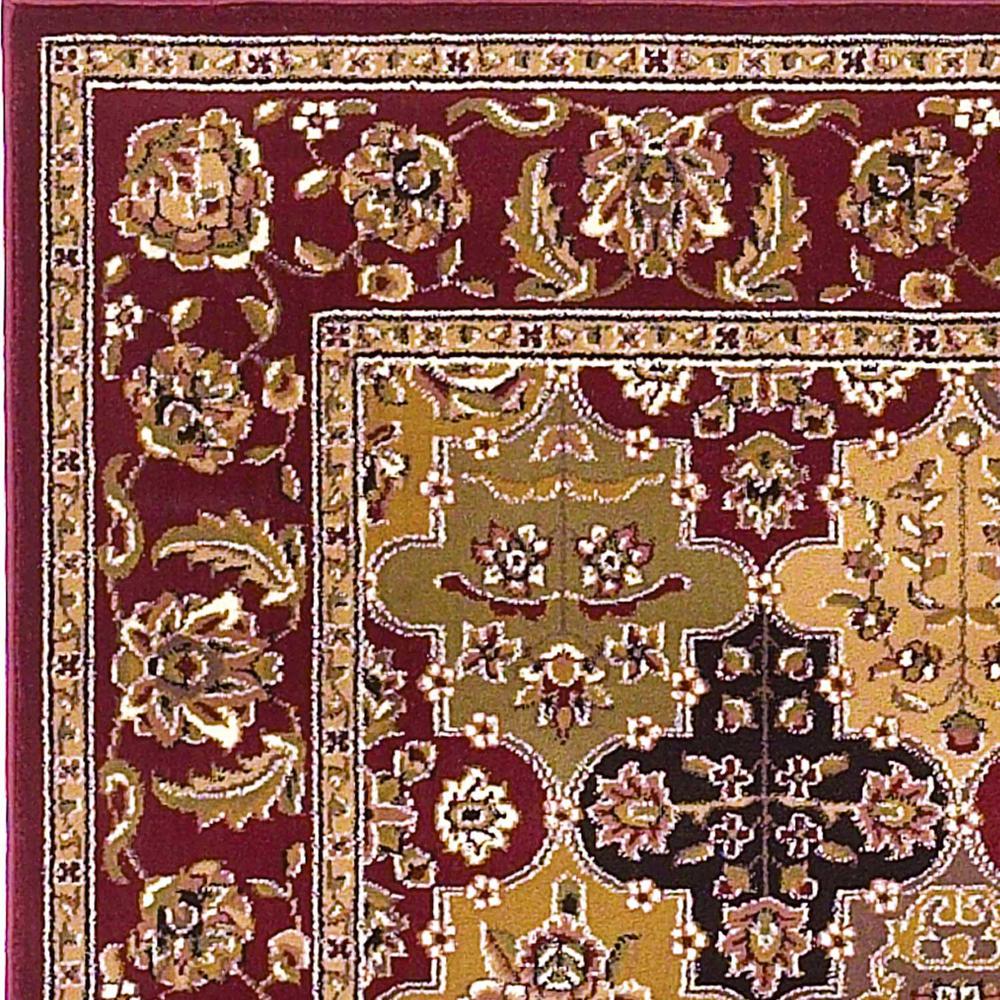 Red Machine Woven Traditional Quatrefoil Octagon Indoor Area Rug - 352869. The main picture.