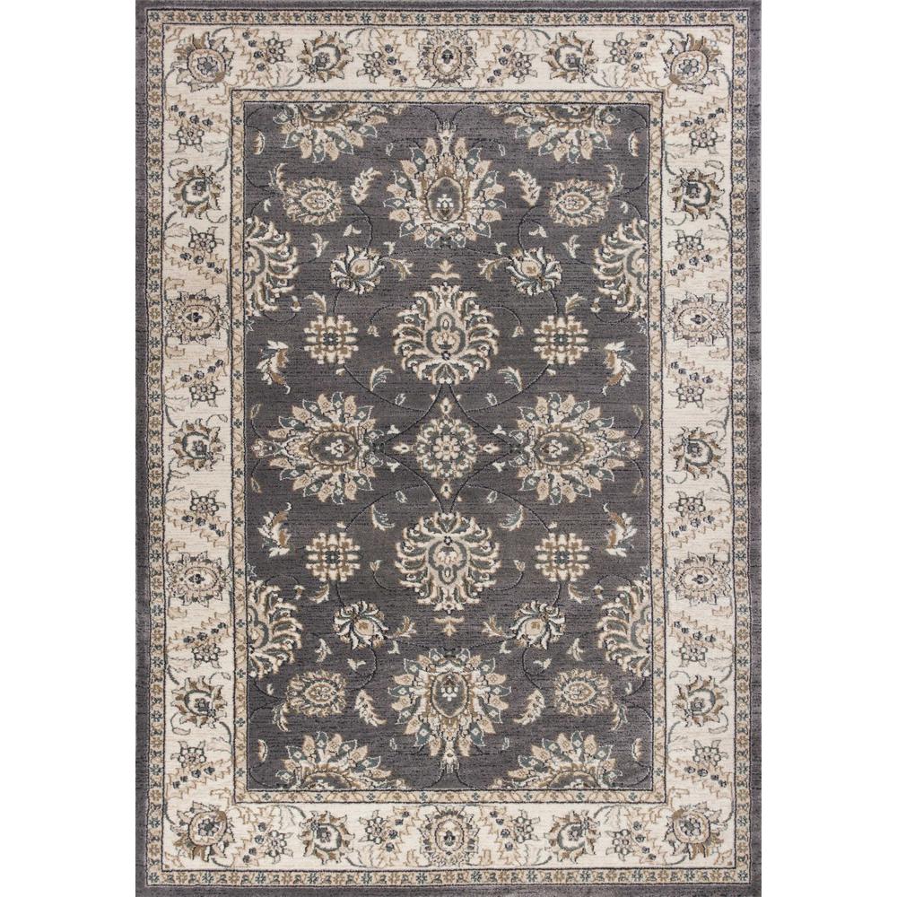 8'x10' Grey Ivory Floral Indoor Area Rug - 352968. Picture 1