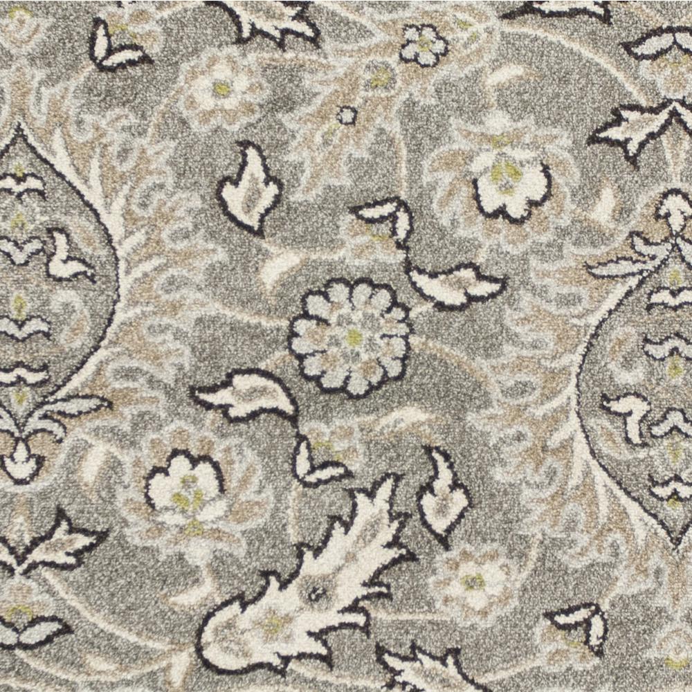 8'x11' Grey Machine Woven UV Treated Floral Traditional Indoor Outdoor Area Rug - 352974. Picture 2