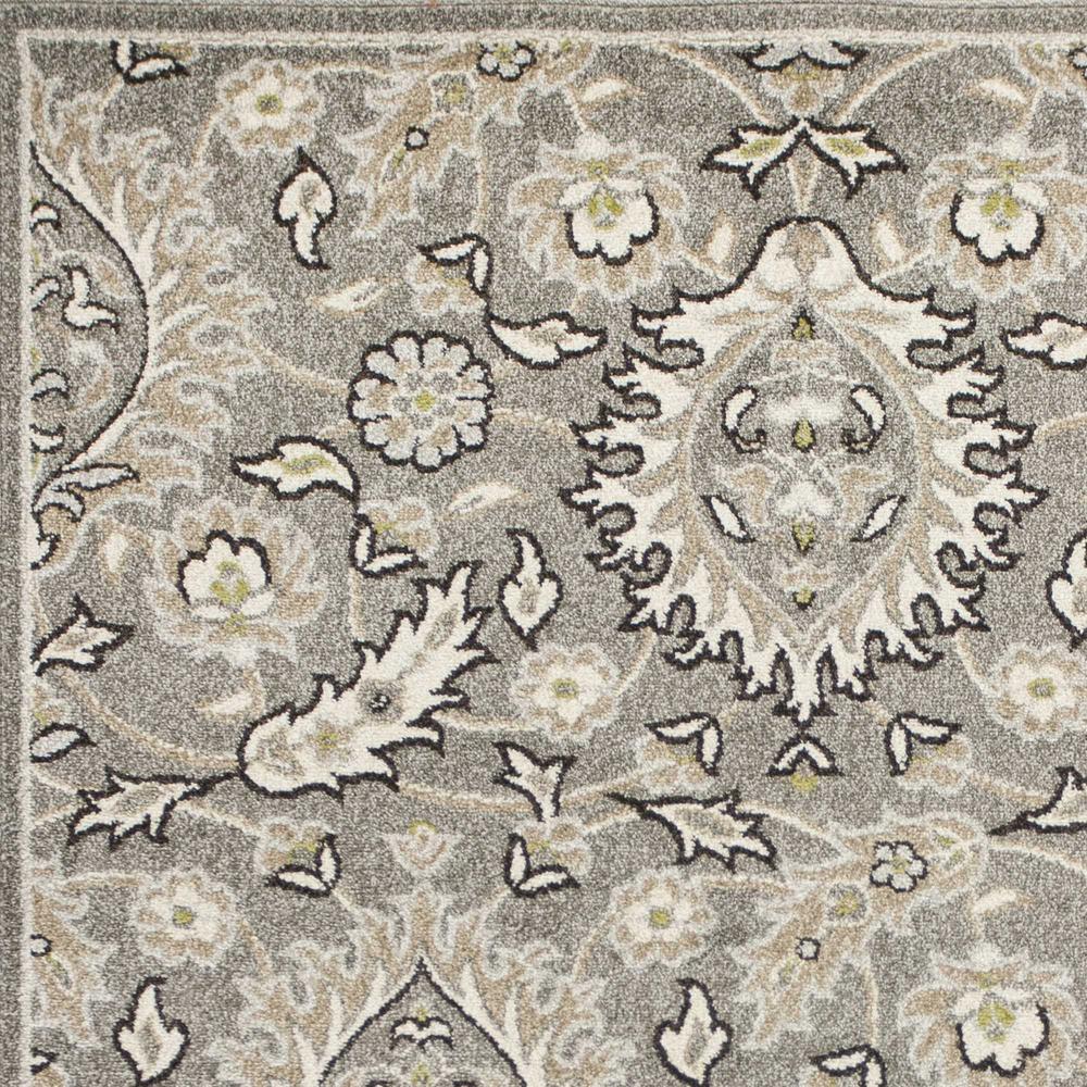 8'x11' Grey Machine Woven UV Treated Floral Traditional Indoor Outdoor Area Rug - 352974. Picture 3