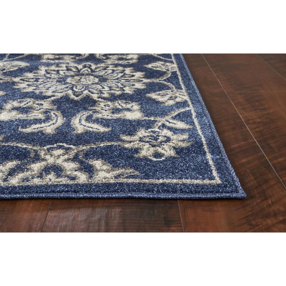 8'x11' Denim Blue Machine Woven UV Treated Floral Traditional Indoor Outdoor Area Rug - 352977. Picture 4