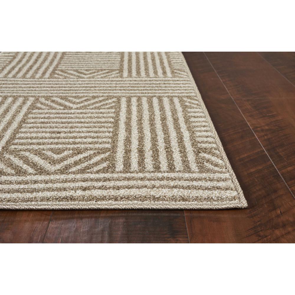 8'x11' Beige Machine Woven UV Treated Abstract Lines Indoor Outdoor Area Rug - 352981. Picture 4
