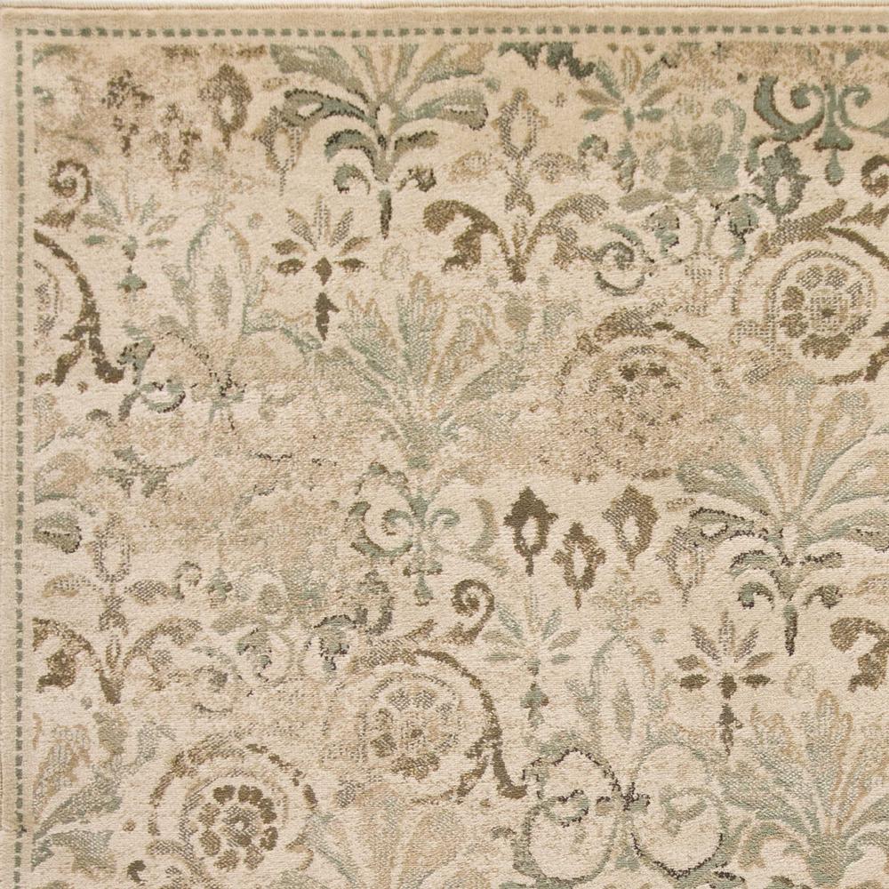 8'x11' Ivory Machine Woven Floral Traditional Indoor Area Rug - 352990. Picture 3