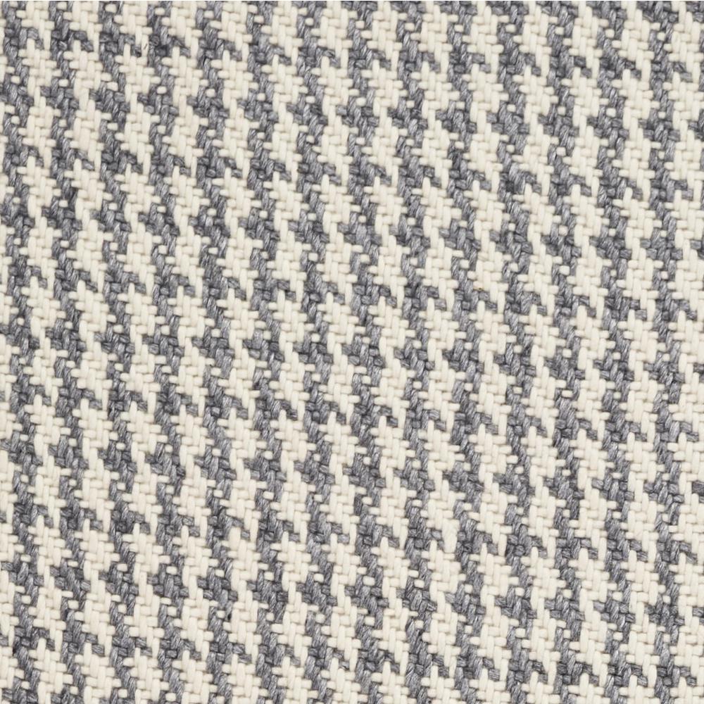 5' x 8' Ivory or Grey Plaid Knitted Wool Indoor Area Rug with Fringe - 353055. Picture 2