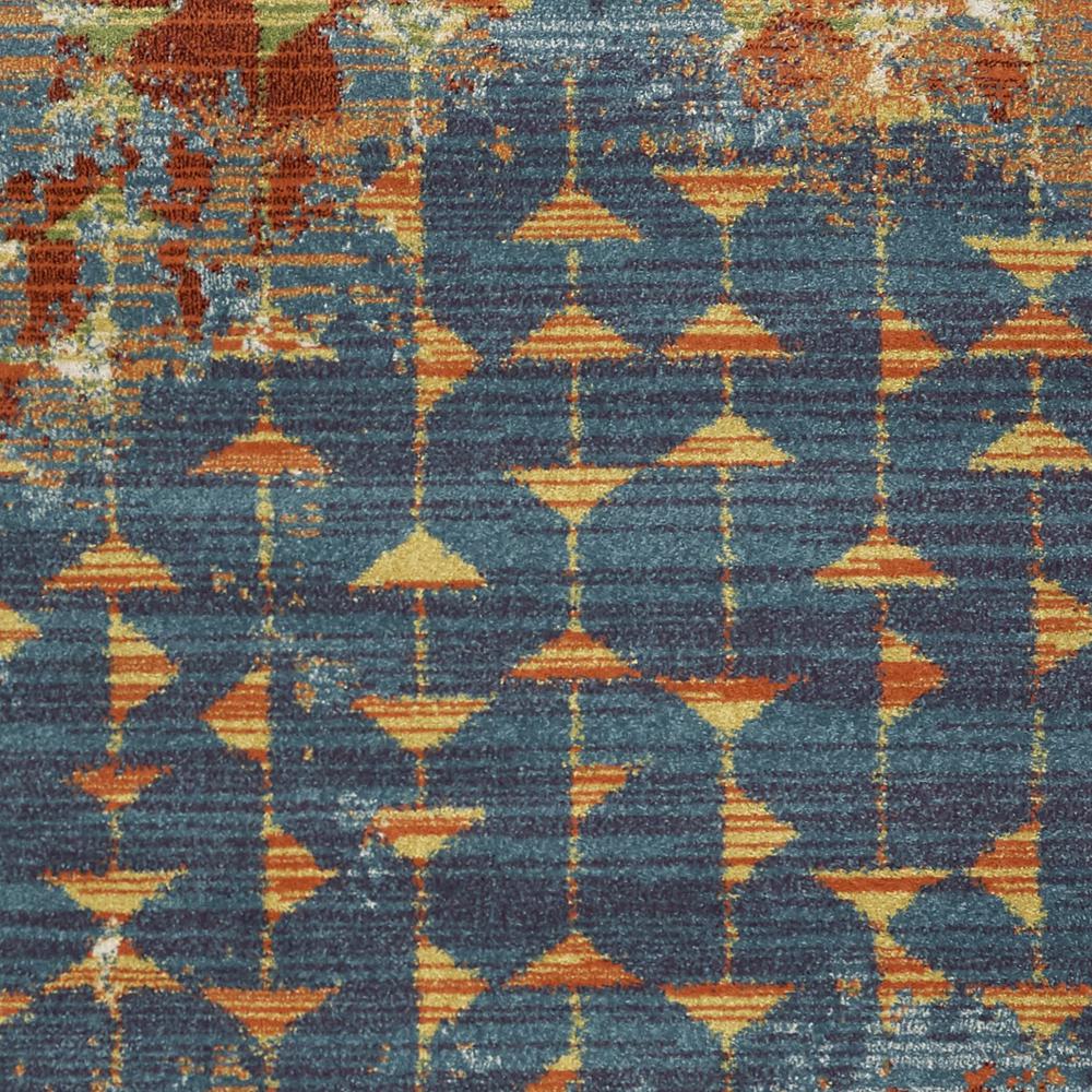 7'x10' Blue Coral Machine Woven Abstract Triangular Strings Indoor Area Rug - 353063. Picture 2