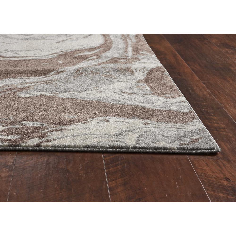 7'x10' Mocha Brown Machine Woven Abstract Watercolor Indoor Area Rug - 353067. Picture 4