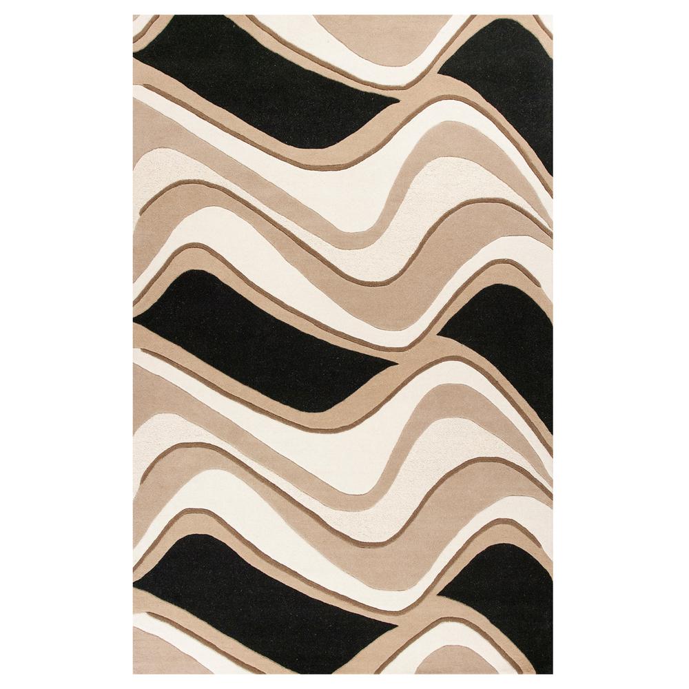 5' x 8'  Wool Black or  Beige Area Rug - 353105. Picture 2