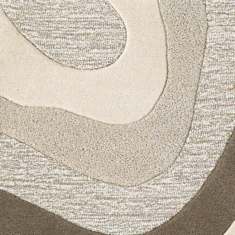 5'x8' Natural Beige Hand Tufted Abstract Waves Indoor Area Rug - 353107. Picture 2