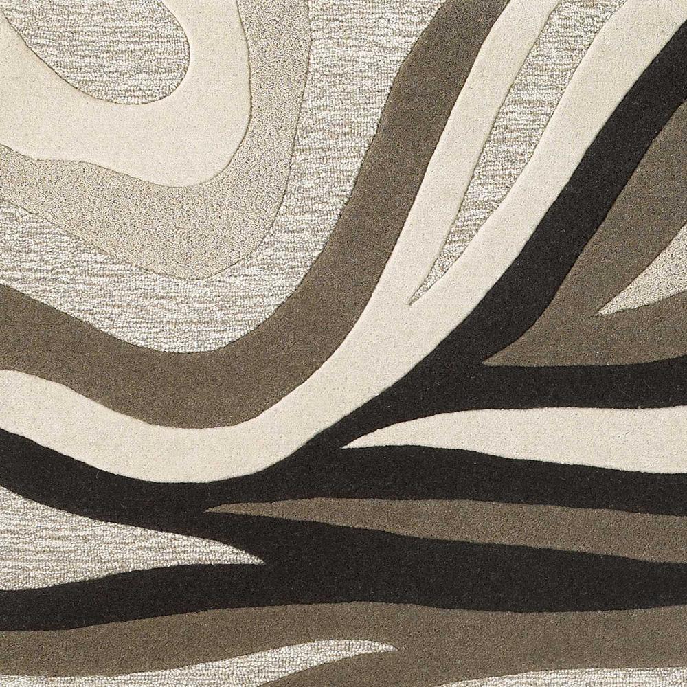 5'x8' Natural Beige Hand Tufted Abstract Waves Indoor Area Rug - 353107. Picture 3