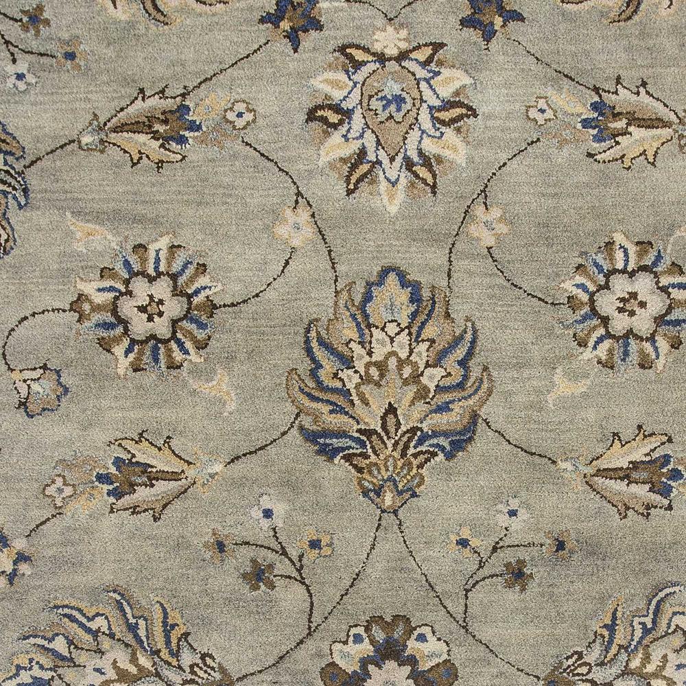 5'x8' Grey Green Hand Tufted Traditional Floral Indoor Area Rug - 353141. Picture 3