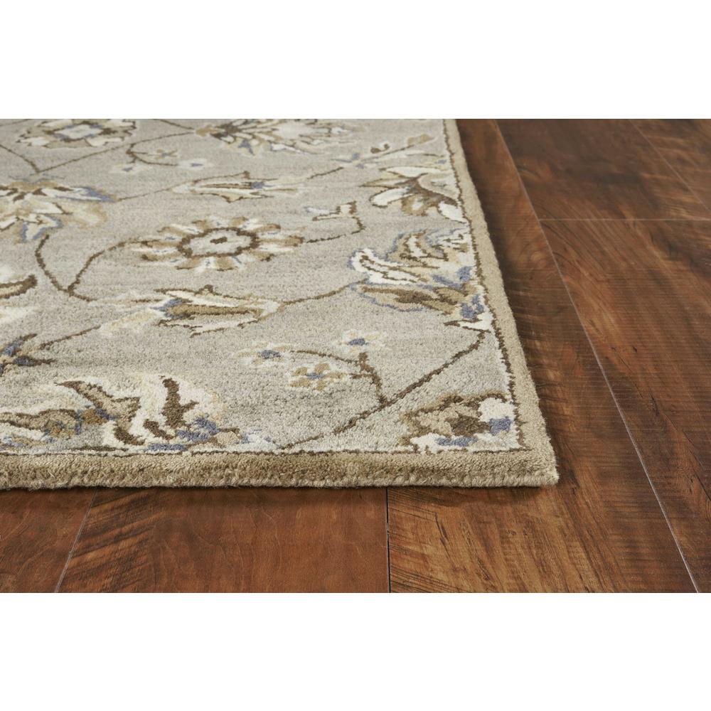 5'x8' Grey Green Hand Tufted Traditional Floral Indoor Area Rug - 353141. Picture 5