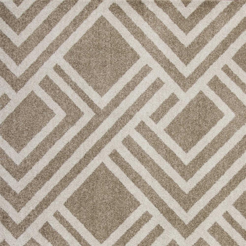 2'x4' Beige Machine Woven UV Treated Geometric Indoor Outdoor Accent Rug - 353152. Picture 3