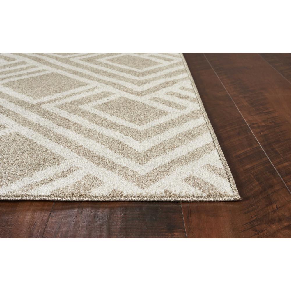 2'x4' Beige Machine Woven UV Treated Geometric Indoor Outdoor Accent Rug - 353152. Picture 4