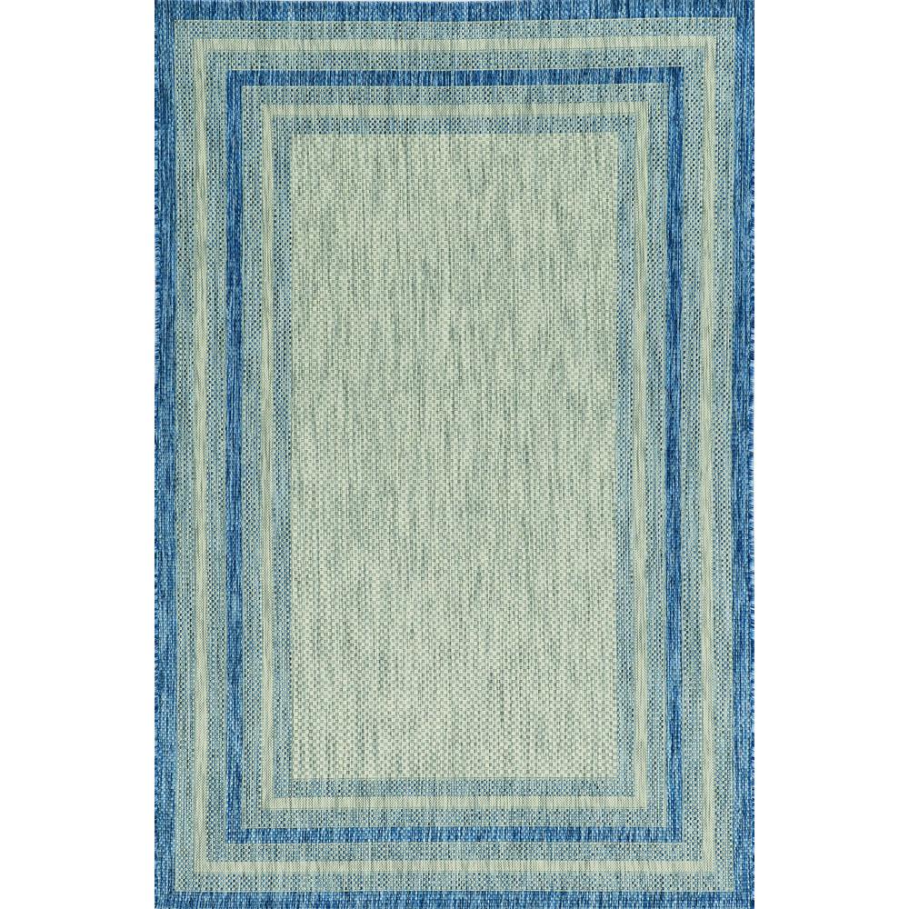 3'x4' Grey Denim Machine Woven UV Treated Bordered Indoor Outdoor Accent Rug - 353154. Picture 1