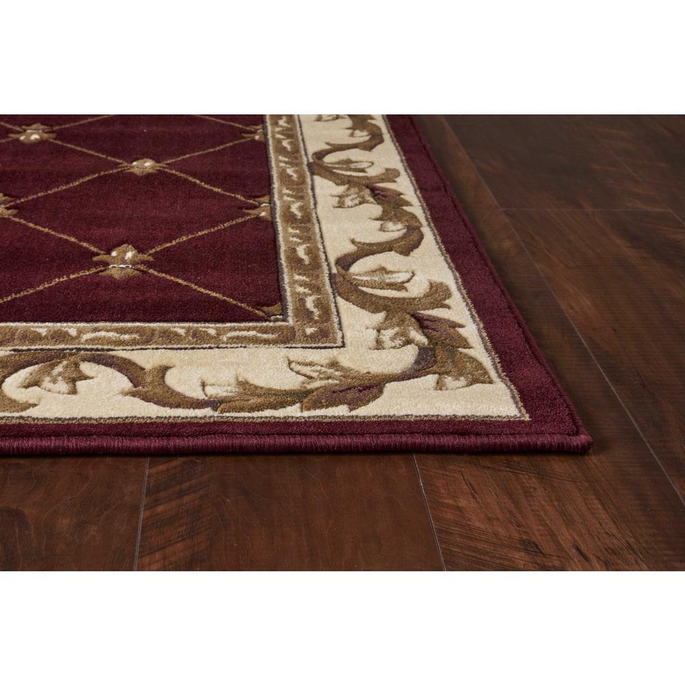 2'x3' Red Machine Woven Hand Carved Fleur De Lis Indoor Accent Rug - 353201. Picture 4