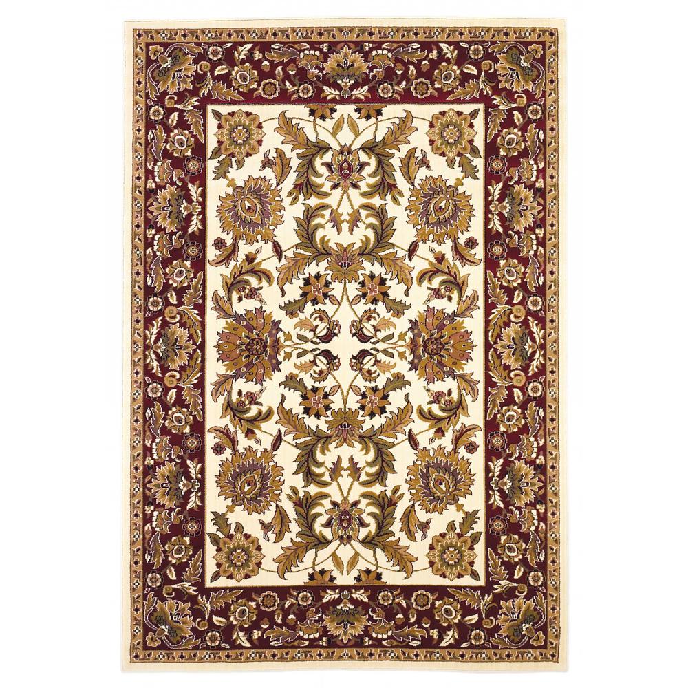 2' x 3' Polypropylene Ivory or Red Accent Rug - 353258. Picture 1