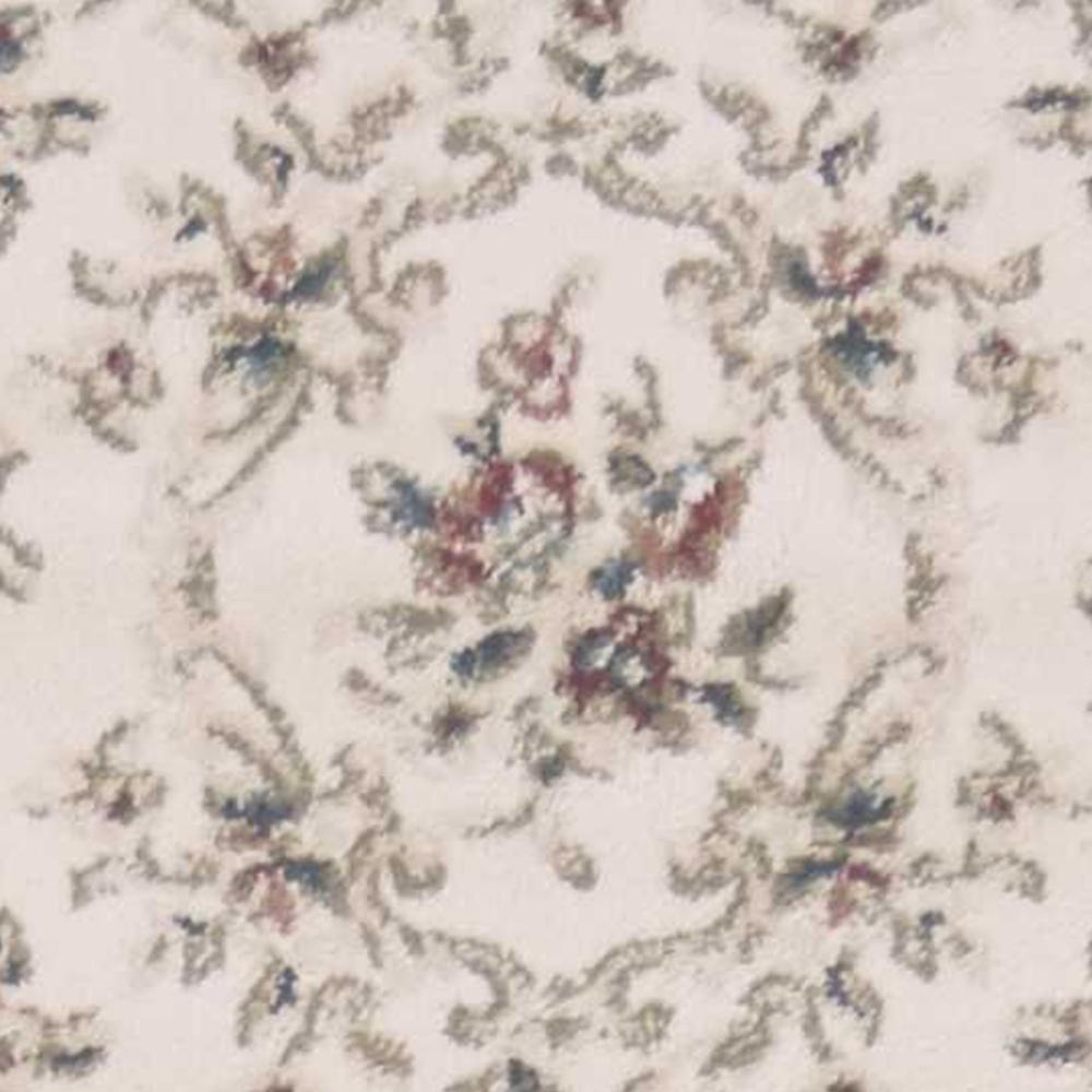 7' Ivory Bordered Floral Indoor Runner Rug - 353435. Picture 3