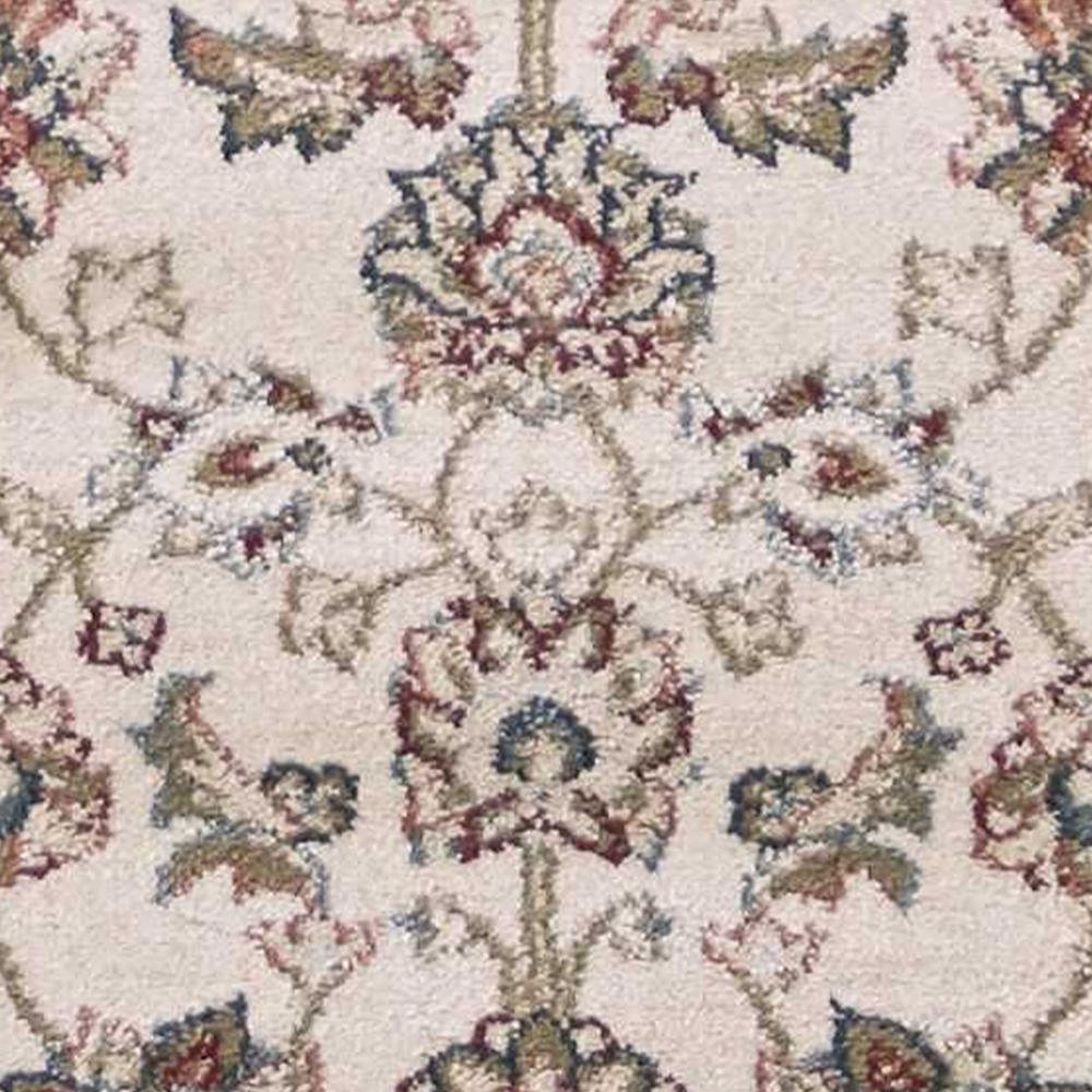 7' Ivory Red Bordered Floral Indoor Runner Rug - 353445. Picture 3