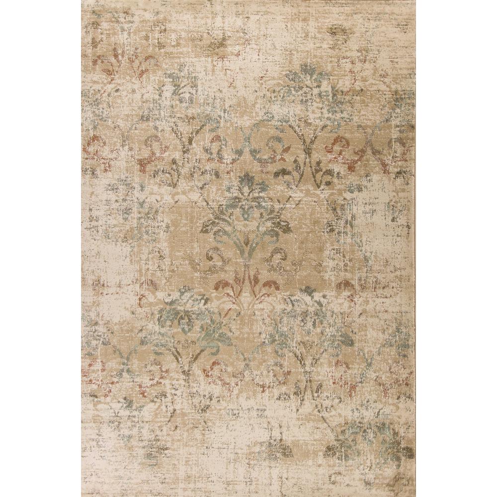 3'x5' Champagne Beige Machine Woven Damask Indoor Area Rug - 353473. Picture 1