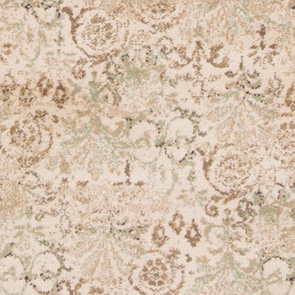 7' Ivory Machine Woven Floral Traditional Indoor Runner Rug - 353497. Picture 2