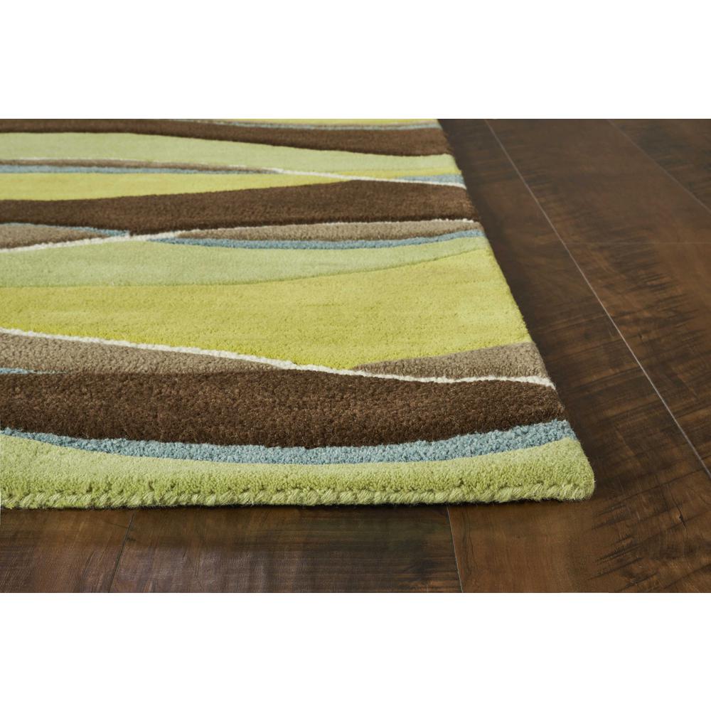 2' x 4' Lime or Mocha Waves Wool Area Rug - 353539. Picture 4