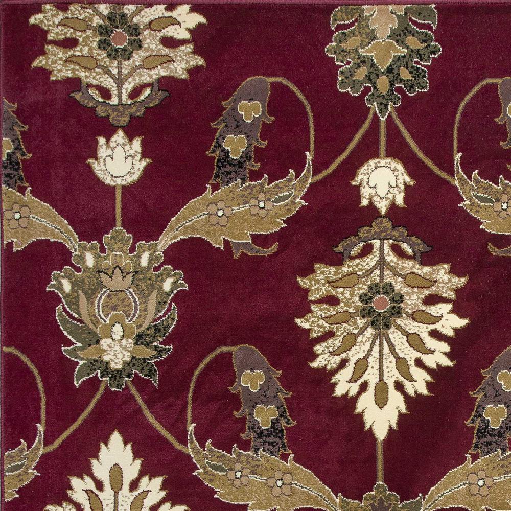 3'x5' Red Machine Woven Floral Traditional Indoor Accent Rug - 353586. Picture 3