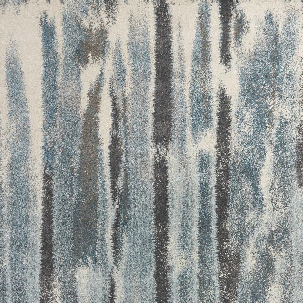 3'x5' Teal Blue Machine Woven Abstract Stripes Indoor Area Rug - 353637. Picture 3
