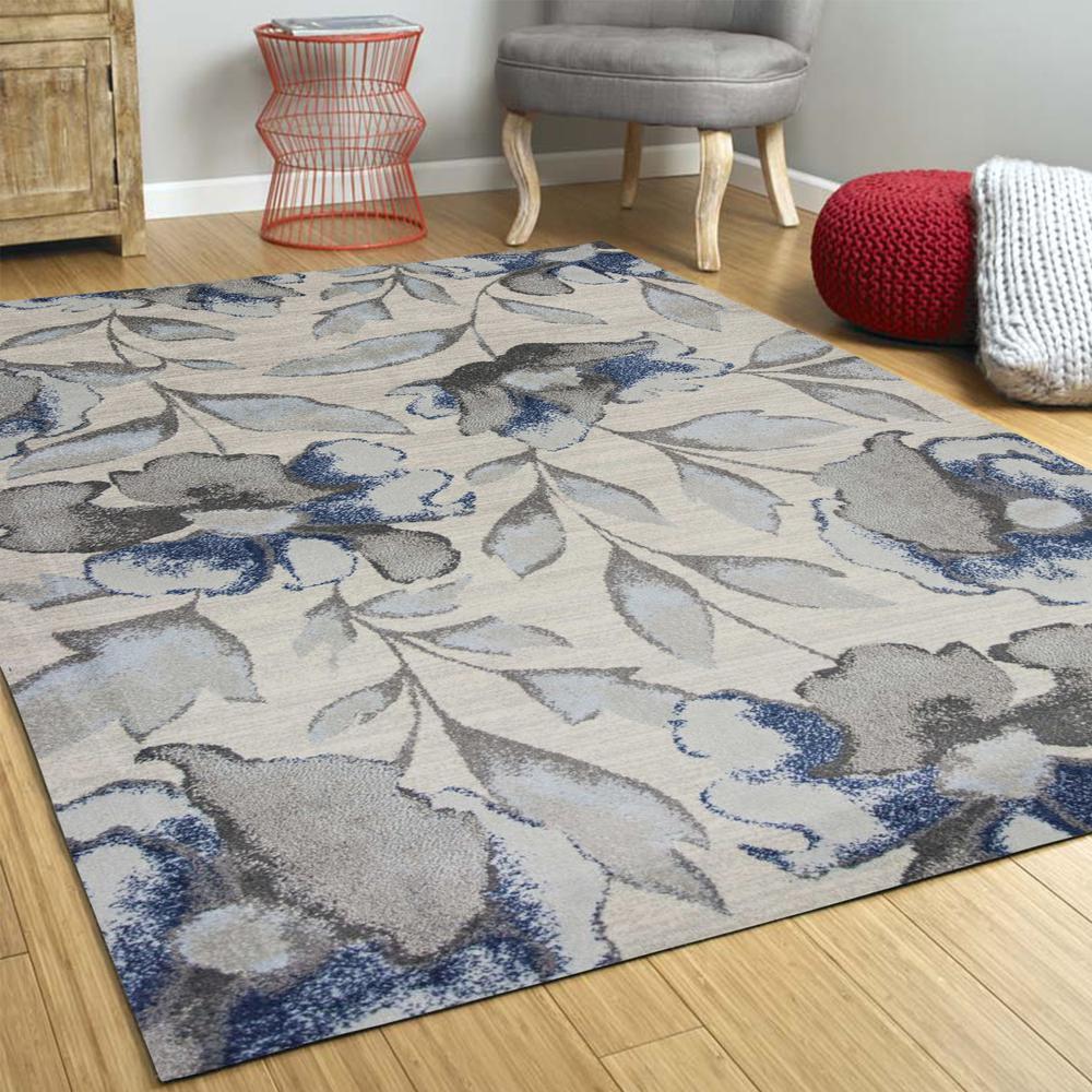 3'x5' Grey or Blue Amira Polypropylene Area Rug - 353645. Picture 4