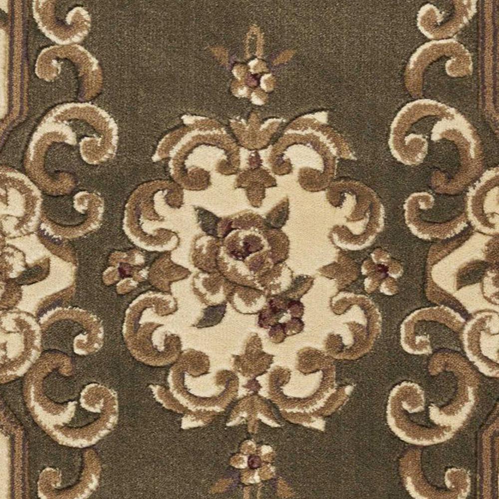 2' x 8' Green or Ivory Medallion Runner Rug - 353675. Picture 3