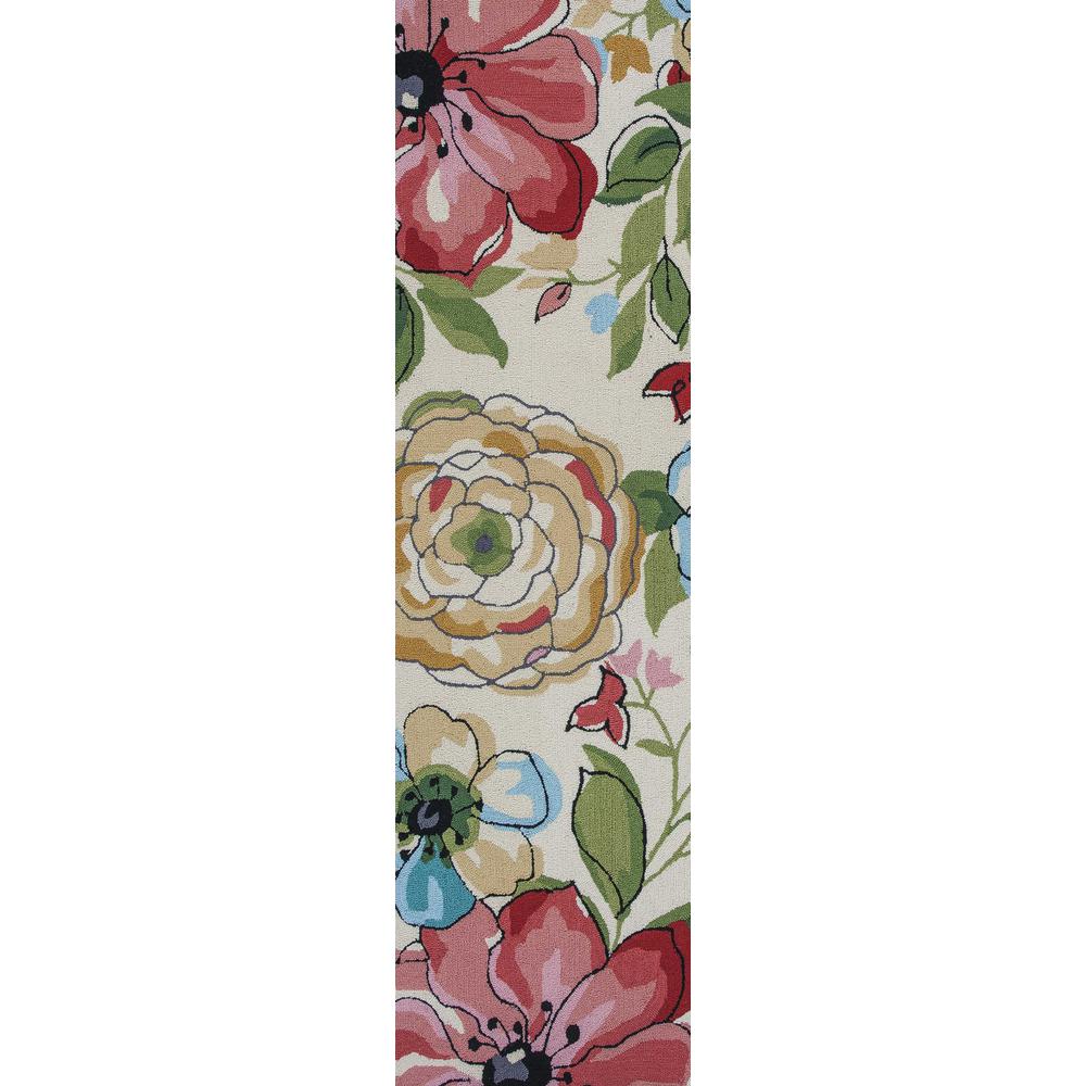 2' x 7' Sand Floral Runner Rug - 353716. Picture 1