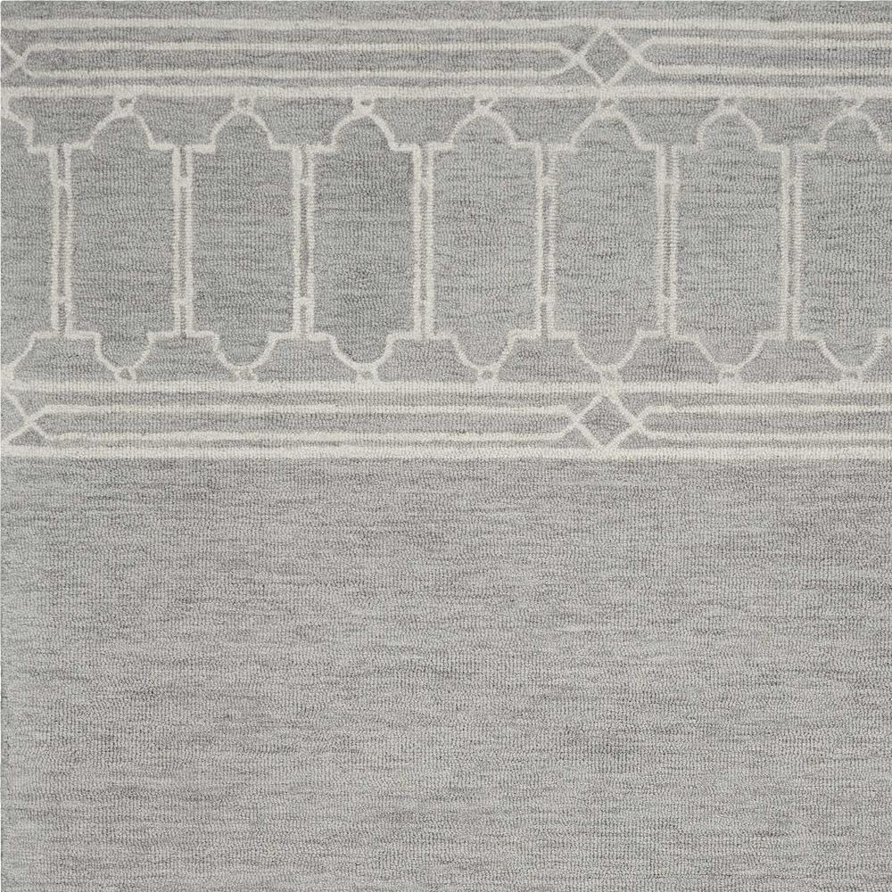 3' x 5' Grey Geometric Pattern Wool Area Rug - 353801. Picture 3