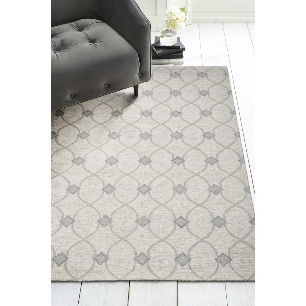 3'x5' Ivory Hand Tufted Ogee Indoor Area Rug - 353802. Picture 4