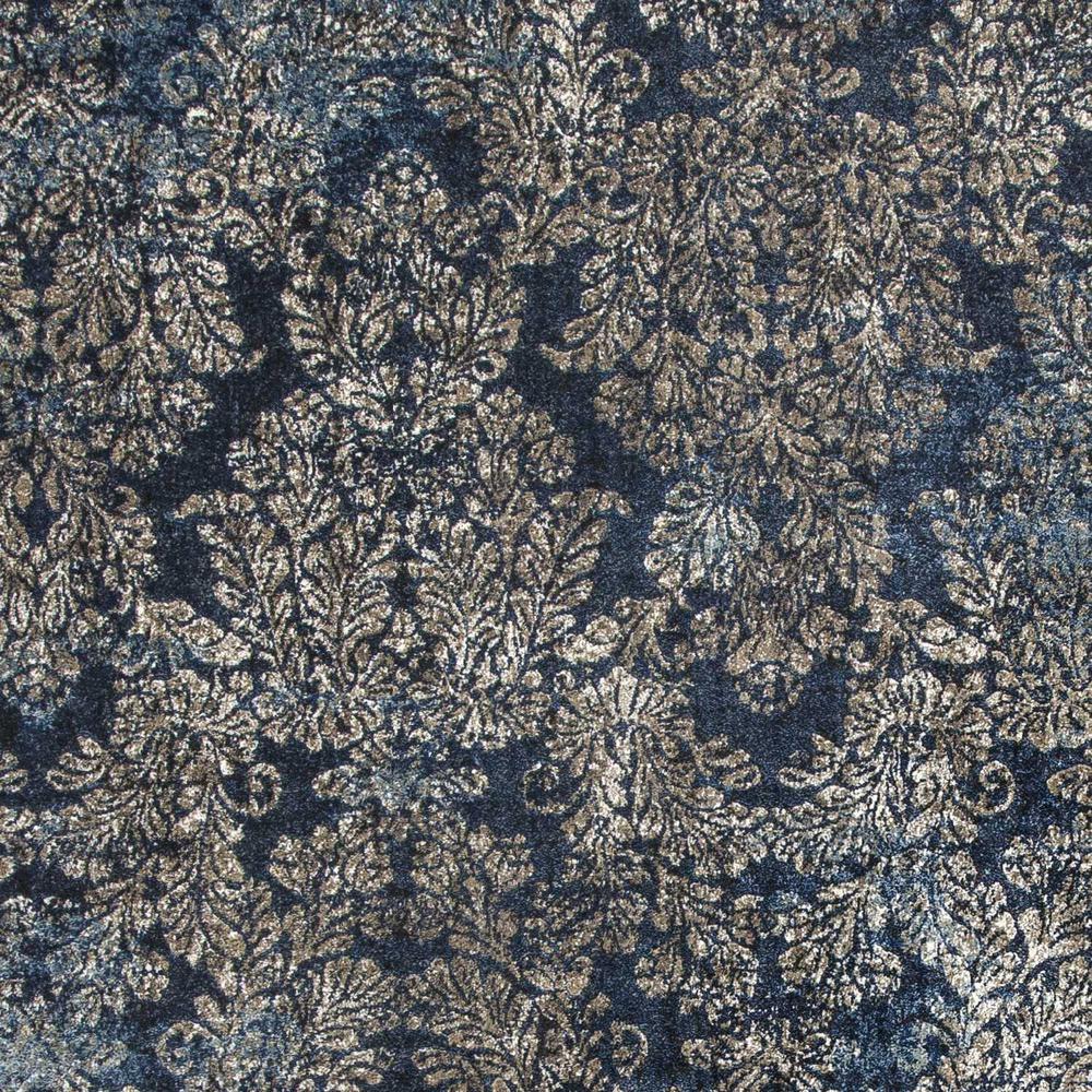 3'x5' Slate Blue Machine Woven Damask Indoor Area Rug - 353820. Picture 2