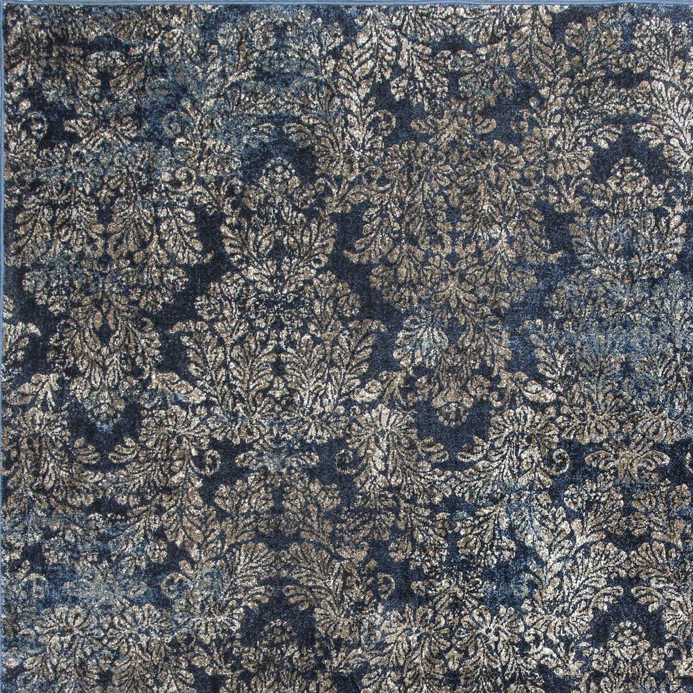 3'x5' Slate Blue Machine Woven Damask Indoor Area Rug - 353820. Picture 3