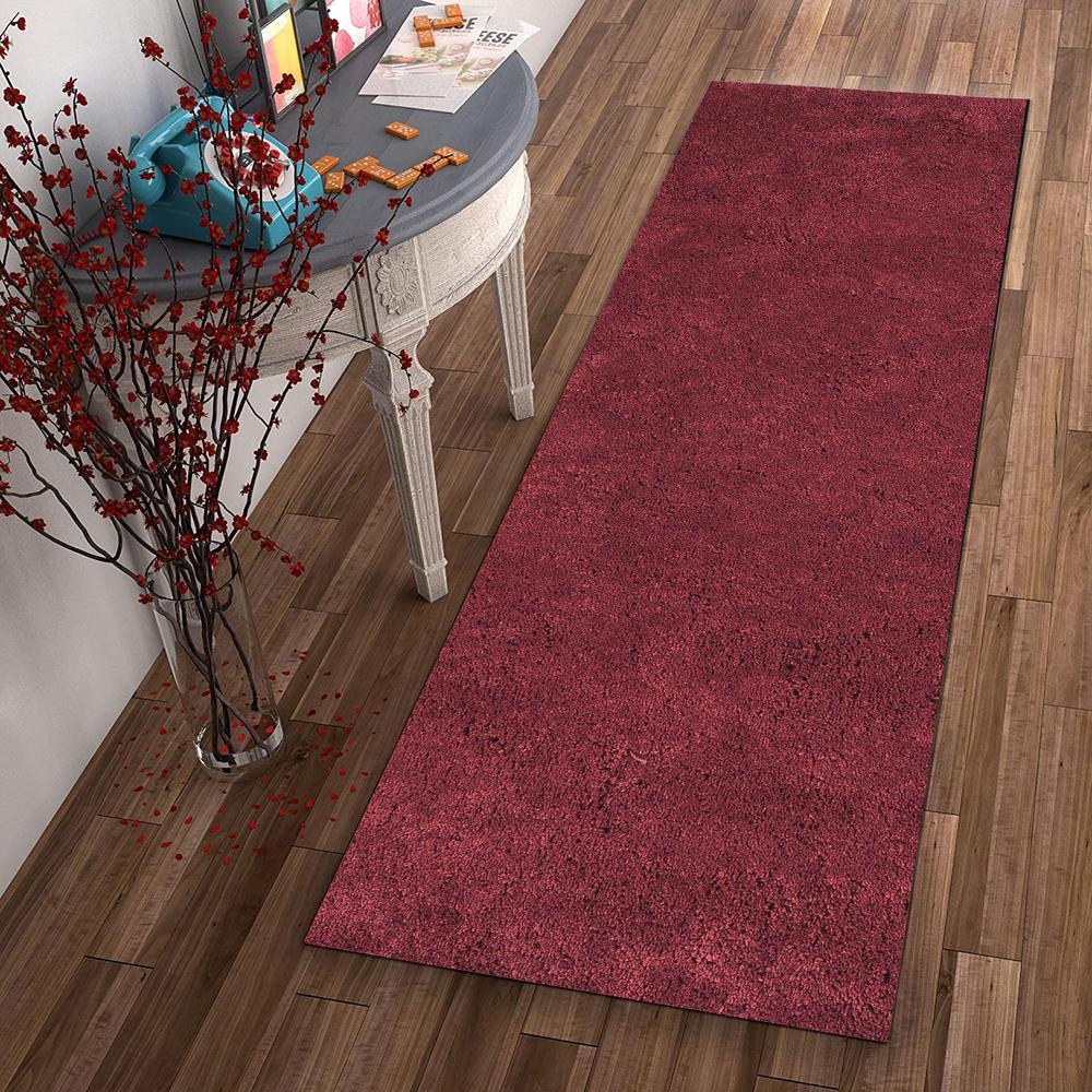 2' x 7' Red Plain Runner Rug - 353897. Picture 3