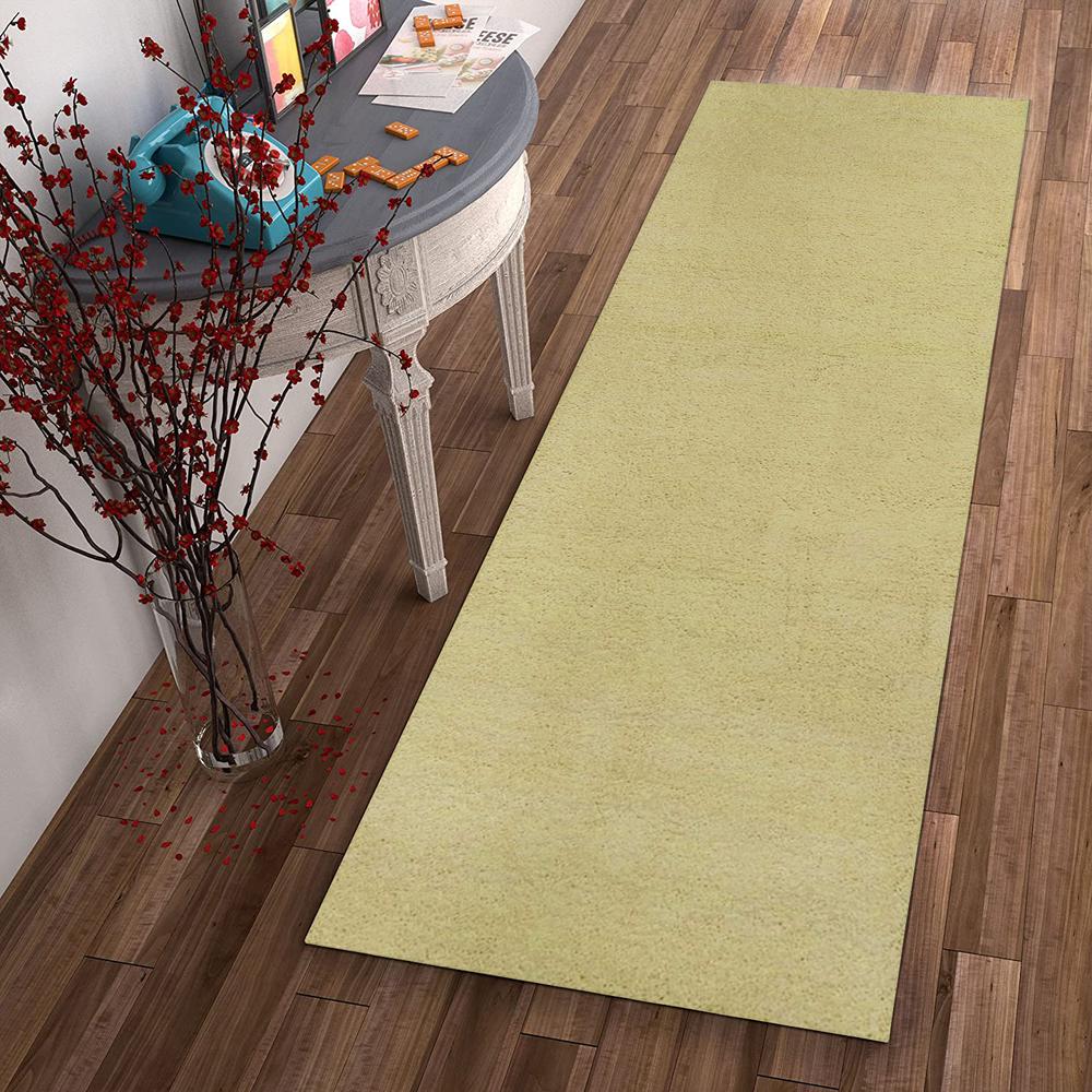 2' x 7' Canary Yellow Plain Runner Rug - 353903. Picture 4